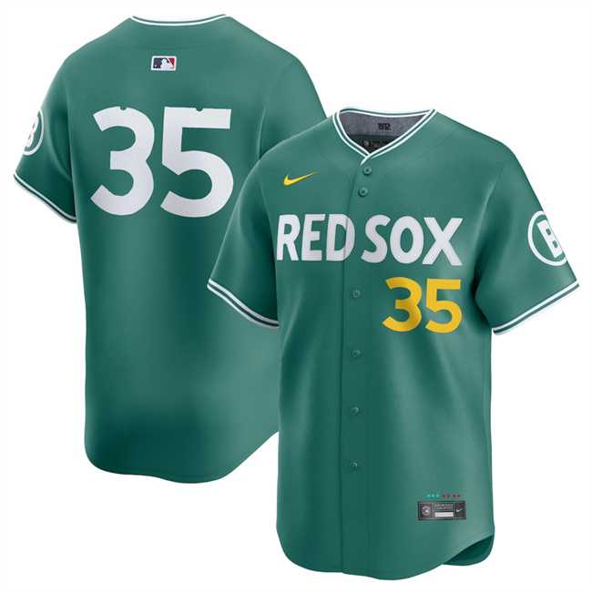 Men%27s Boston Red Sox #35 Garrett Crochet Green 2025 City Connect Limited Stitched Jersey Dzhi